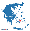 The location of the island of Naxos in Greece